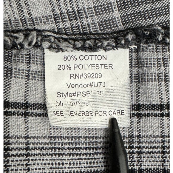 Burnside Shorts Mens 32 Fits 29 Gray Black Plaid Chino Slash Pockets Lightweight - Picture 8 of 9